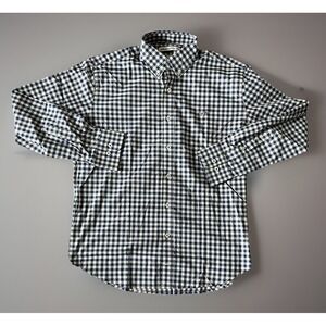 Southern Point Co. Long Sleeve Button Down Shirt Blue Check Dog Logo Small JBHS